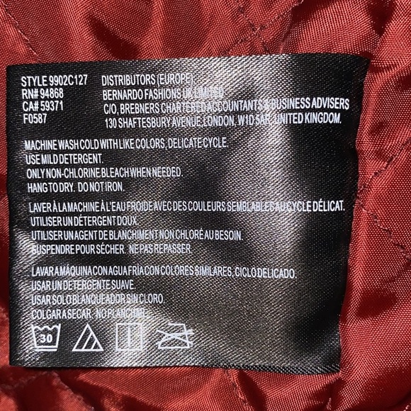 Macy’s collectionb Newyork burgundy puffer coat Xl - Picture 4 of 10